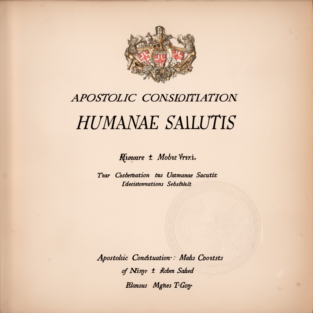 AI-generated illustration of Apostolic Constitution Humanae Salutis