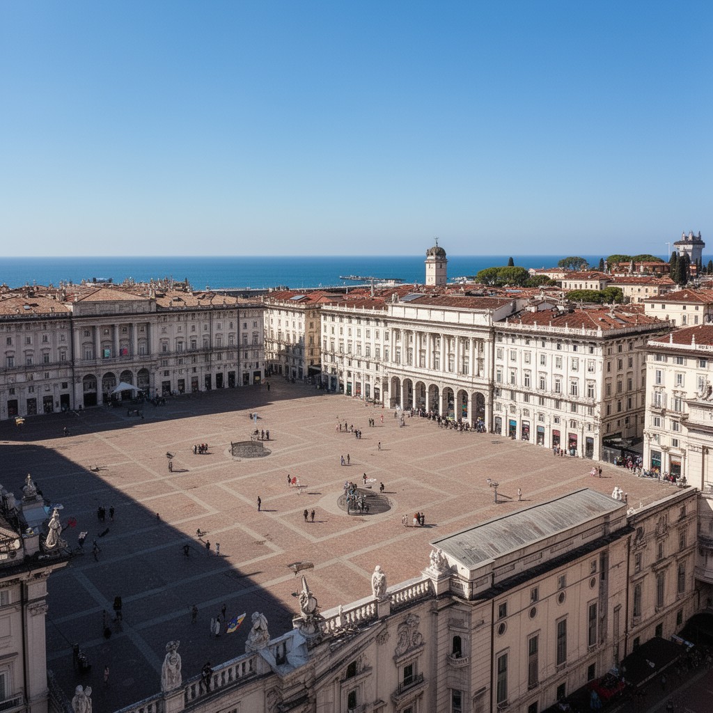 AI-generated illustration of Piazza Unità d’Italia