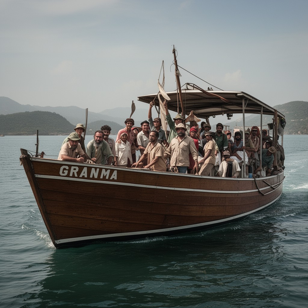AI-generated illustration of Granma yacht