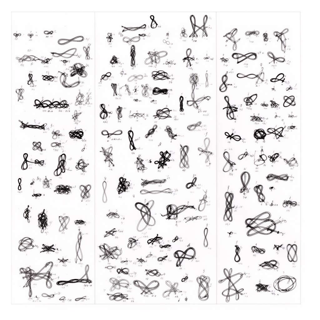 AI-generated illustration of Conway notation for knots