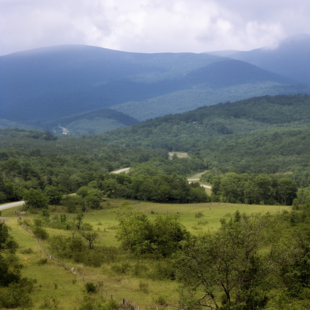 AI-generated illustration of Maryland–West Virginia boundary (traditional)