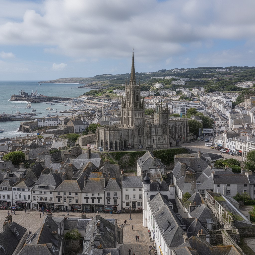 AI-generated illustration of Saint Helier