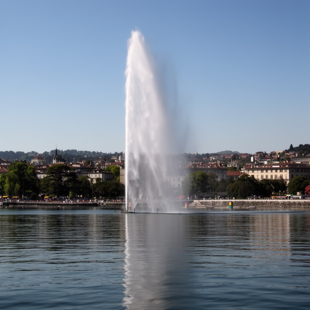 AI-generated illustration of Jet d'Eau