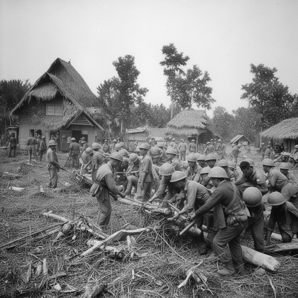 AI-generated illustration of Laotian Civil War