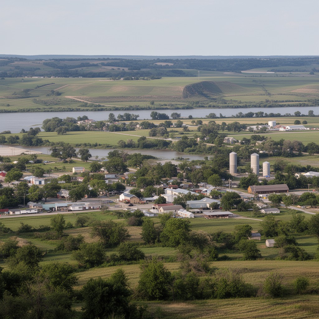 AI-generated illustration of Harrison County, Iowa