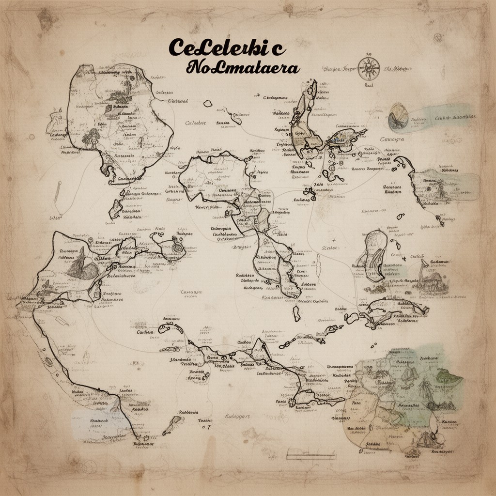 AI-generated illustration of Celebic–South Halmahera languages