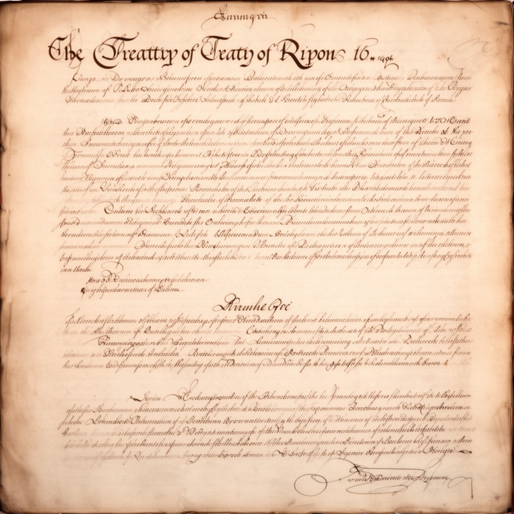 AI-generated illustration of Treaty of Ripon (1640)