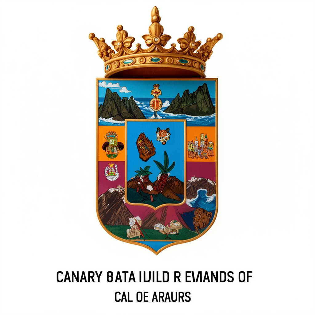 AI-generated illustration of Coat of arms of the Canary Islands
