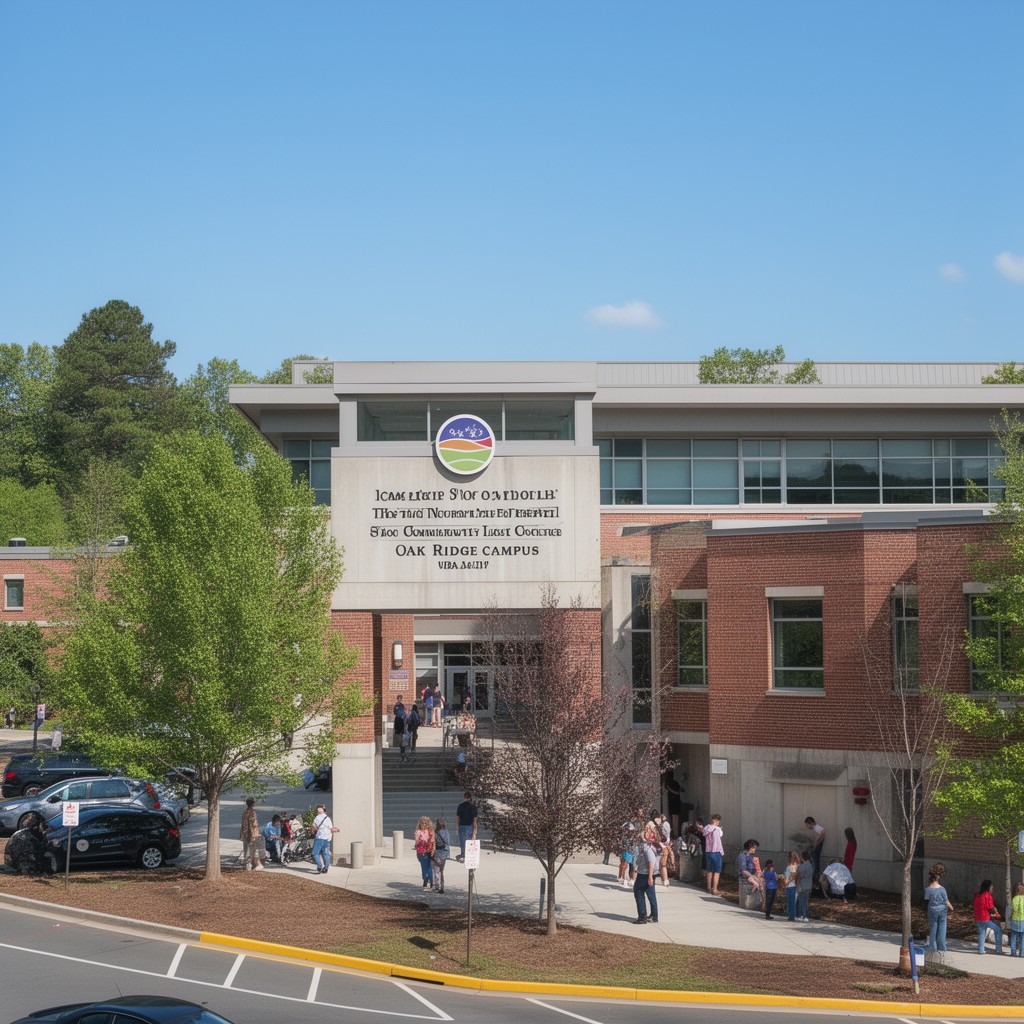 AI-generated illustration of Roane State Community College Oak Ridge campus