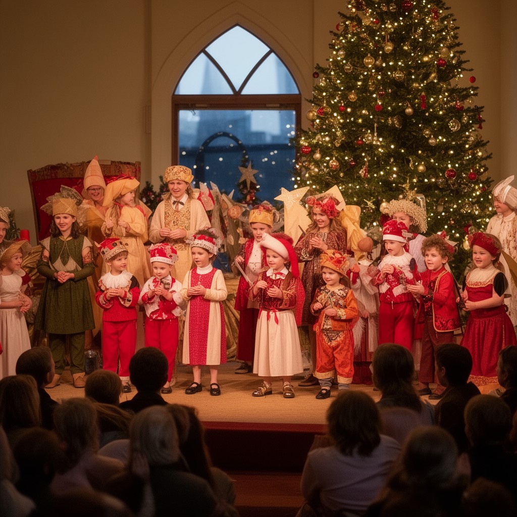 AI-generated illustration of Christmas pageants