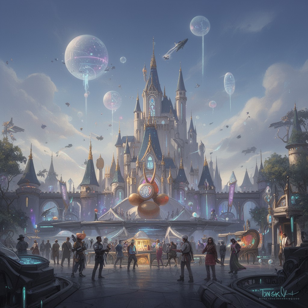 AI-generated illustration of Down and Out in the Magic Kingdom