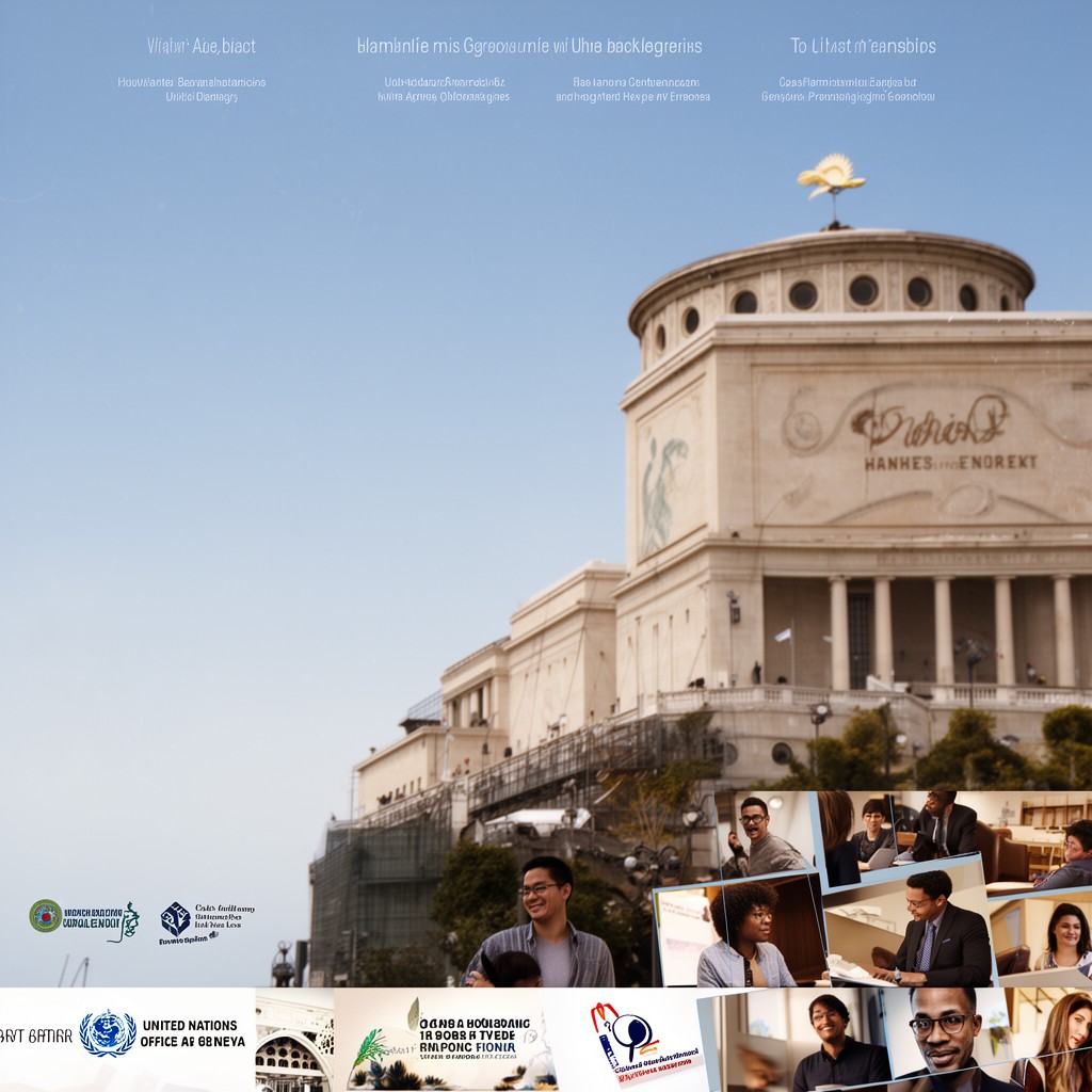 AI-generated illustration of United Nations Office at Geneva (through academic partnerships)