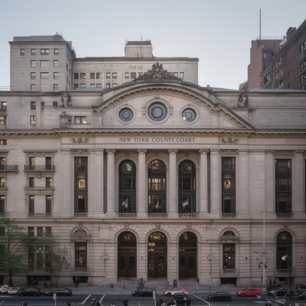 AI-generated illustration of New York County Courts