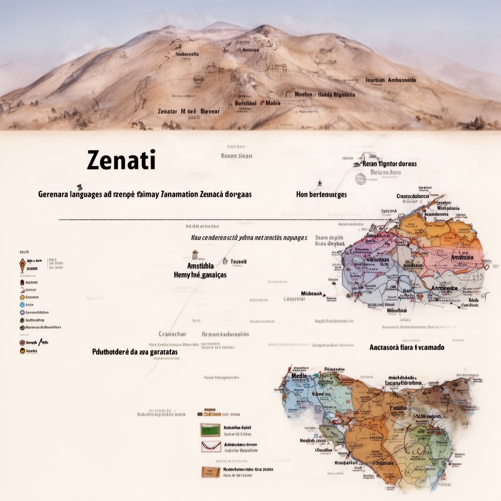 AI-generated illustration of Zenati languages