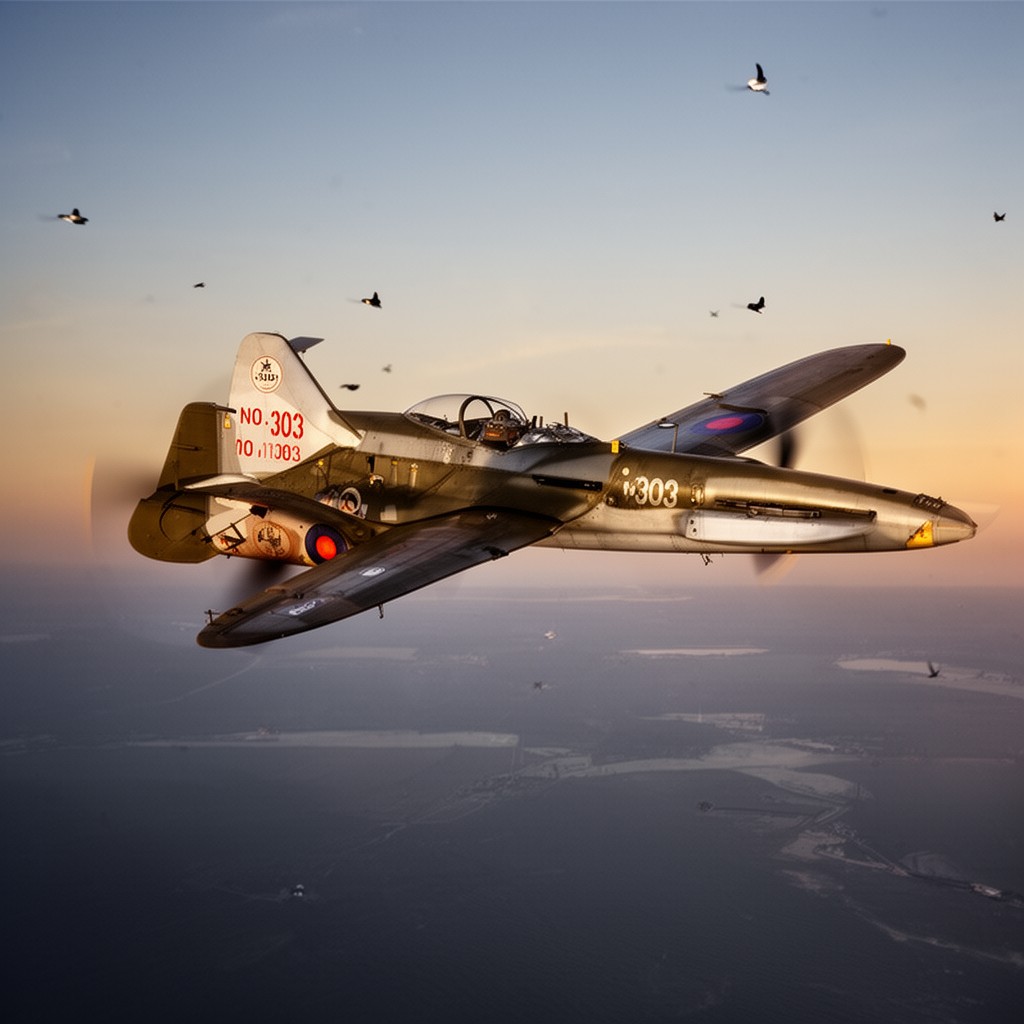 AI-generated illustration of No. 303 Polish Fighter Squadron