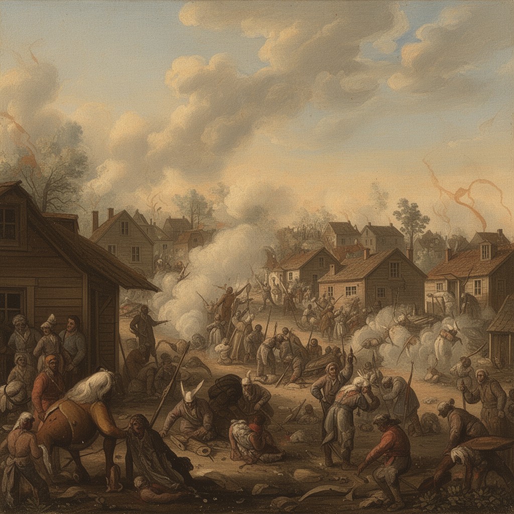 AI-generated illustration of Attack on Deerfield