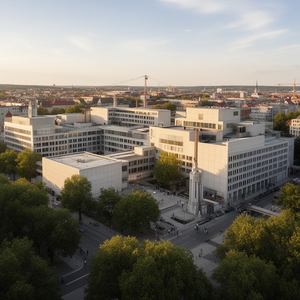 AI-generated illustration of Campus Mitte