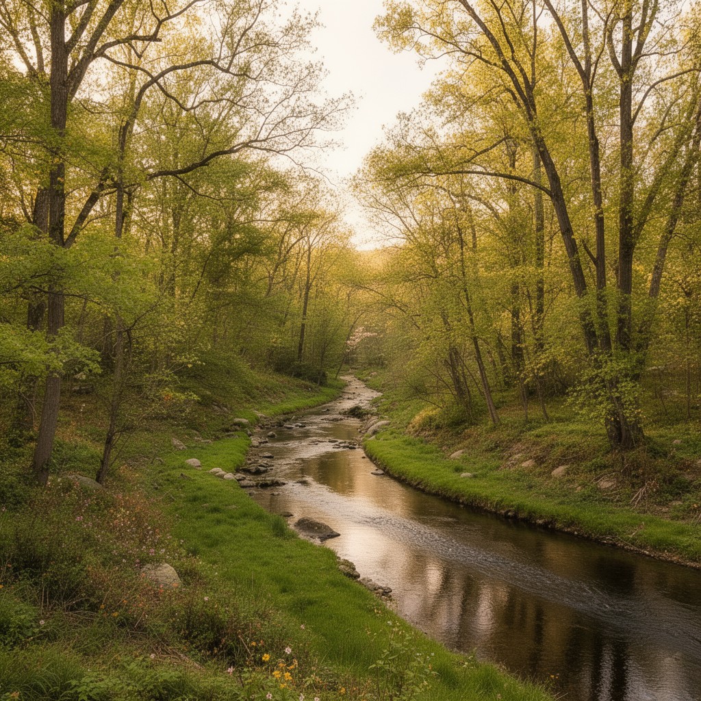 AI-generated illustration of Aberjona River