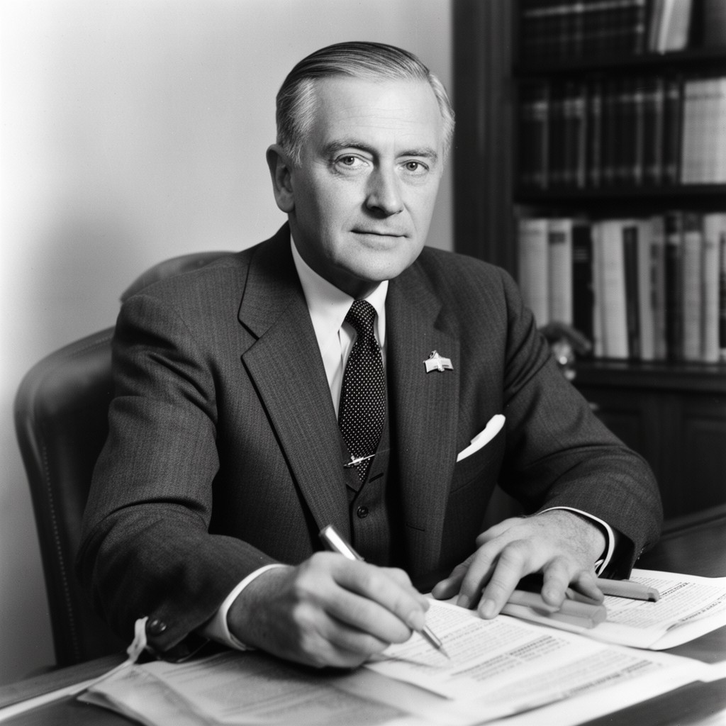 AI-generated illustration of John R. Steelman