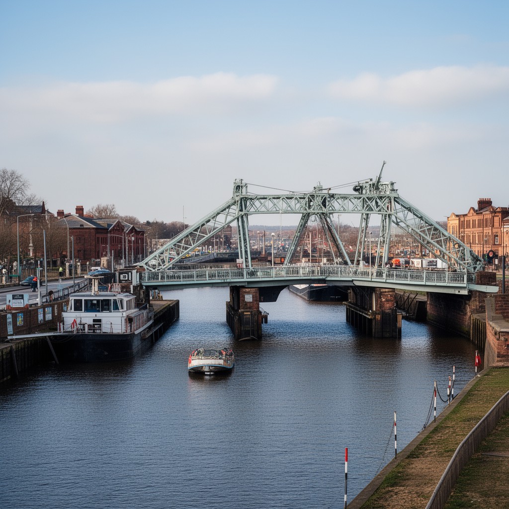 AI-generated illustration of Barton Road Swing Bridge