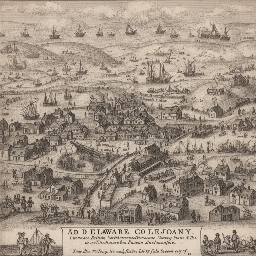 AI-generated illustration of Delaware Colony