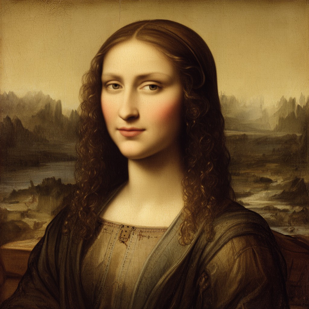 AI-generated illustration of Ginevra de’ Benci by Leonardo da Vinci