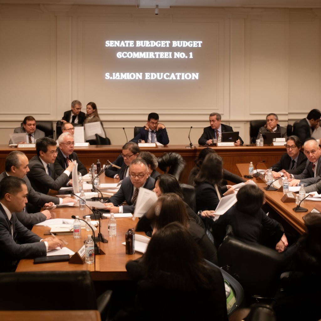 AI-generated illustration of Senate Budget Subcommittee No. 1 on Education