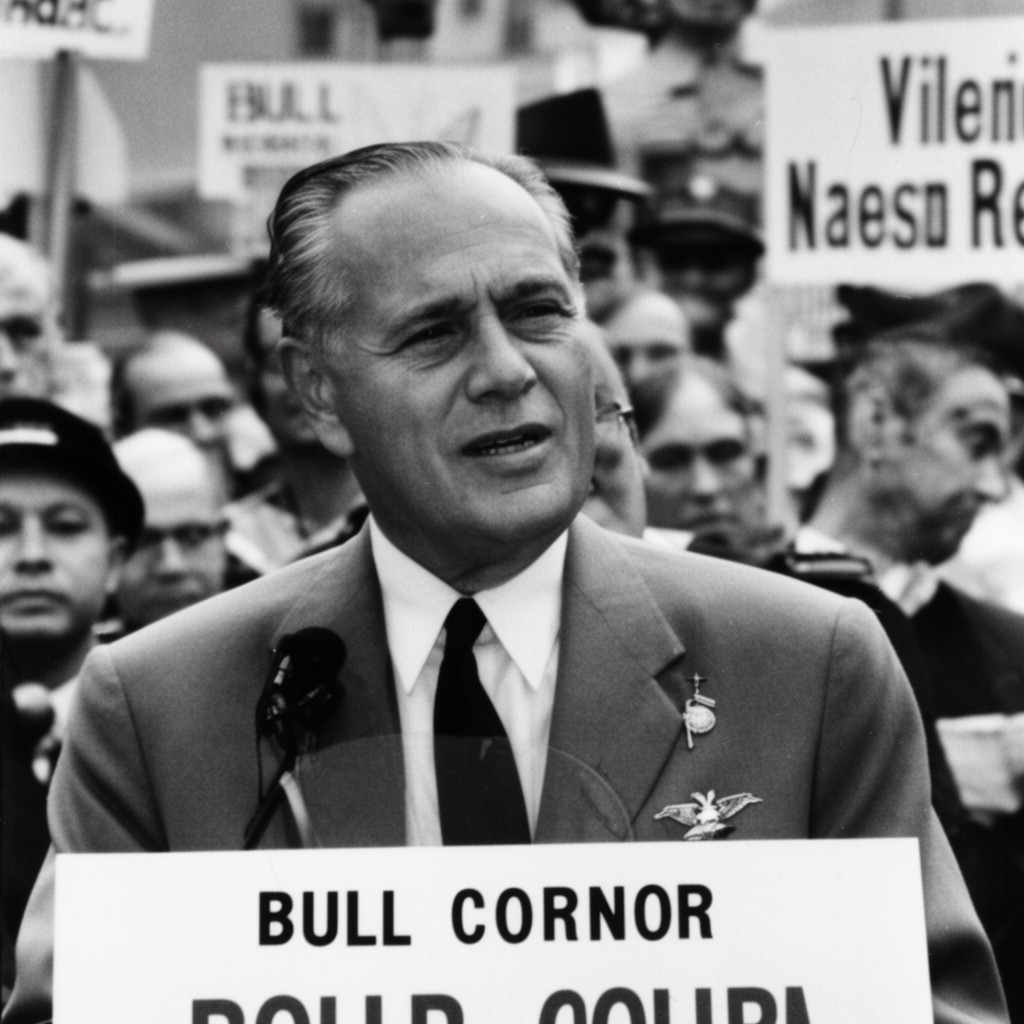 AI-generated illustration of Bull Connor