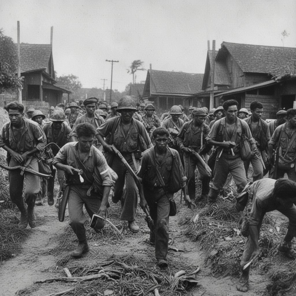AI-generated illustration of Bataan Death March