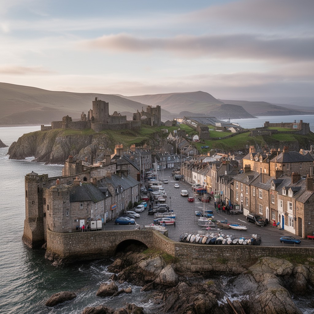 AI-generated illustration of Stonehaven