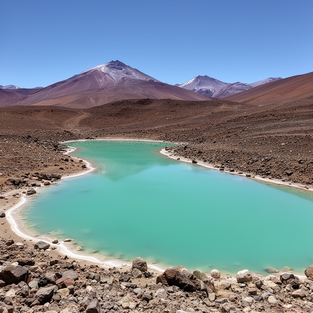 AI-generated illustration of Laguna Verde (Chile)