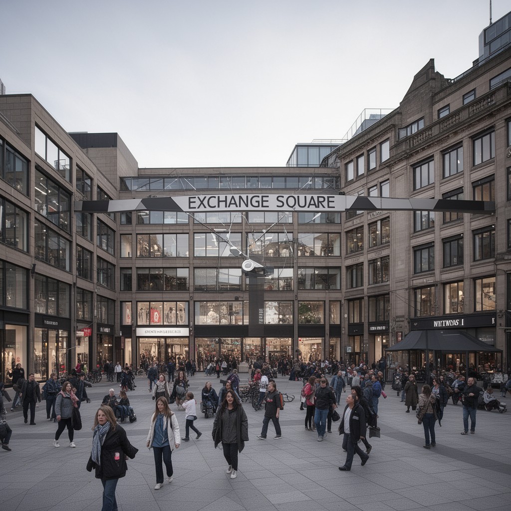 AI-generated illustration of Exchange Square