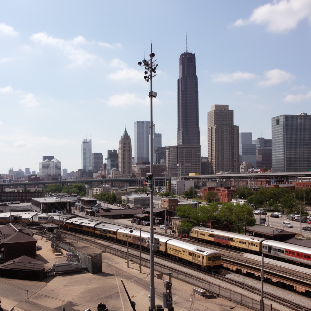 AI-generated illustration of Pittsburgh–Chicago route