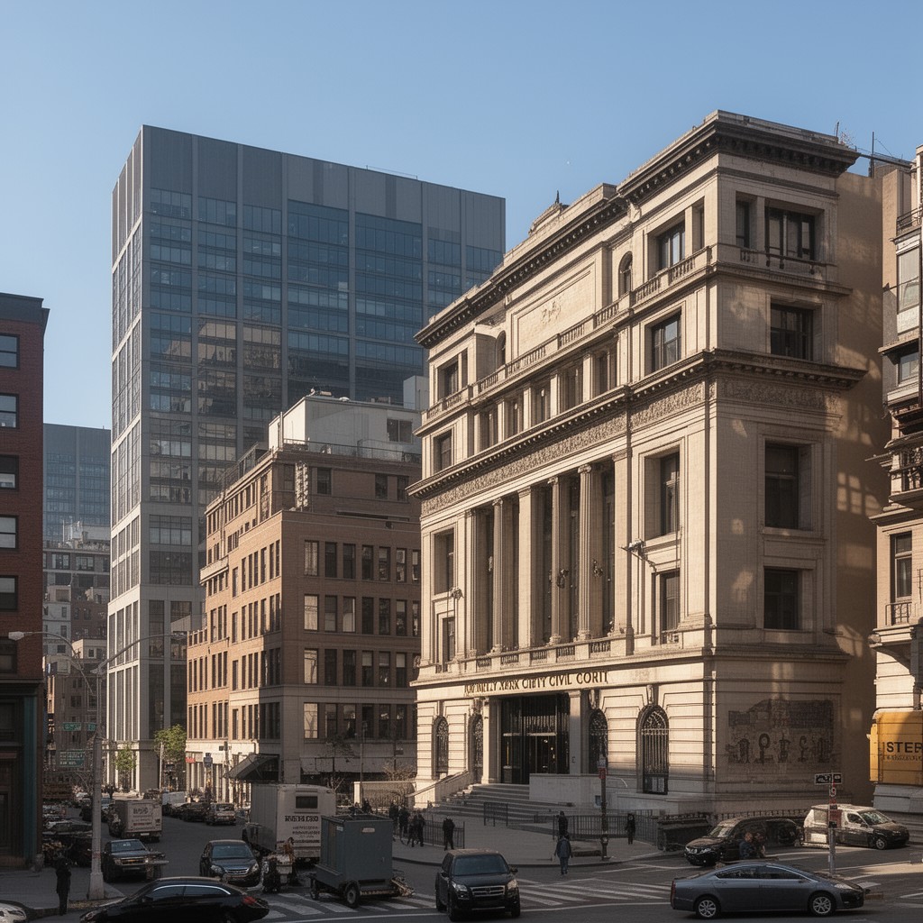 AI-generated illustration of New York City Civil Court