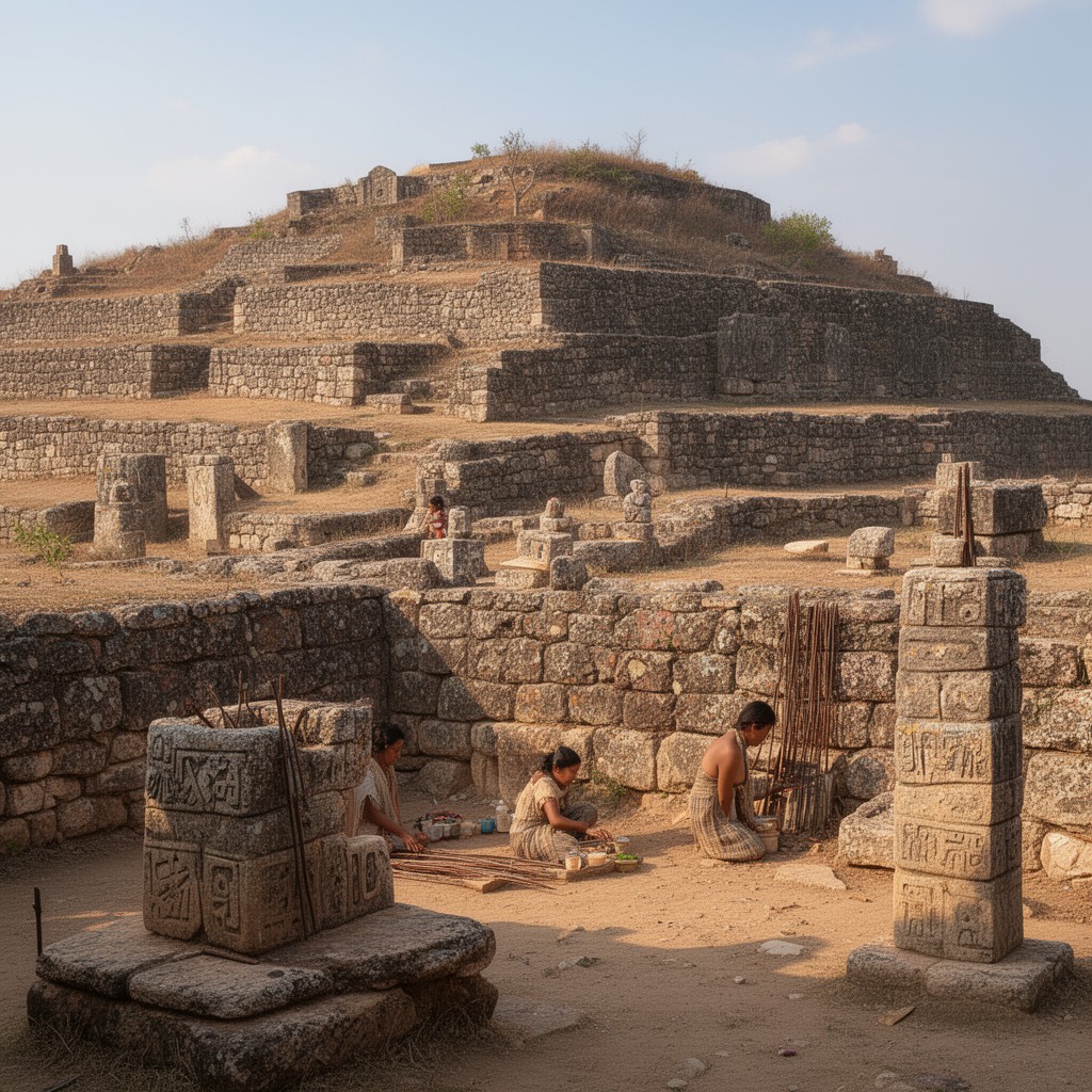 AI-generated illustration of Zapotec civilization