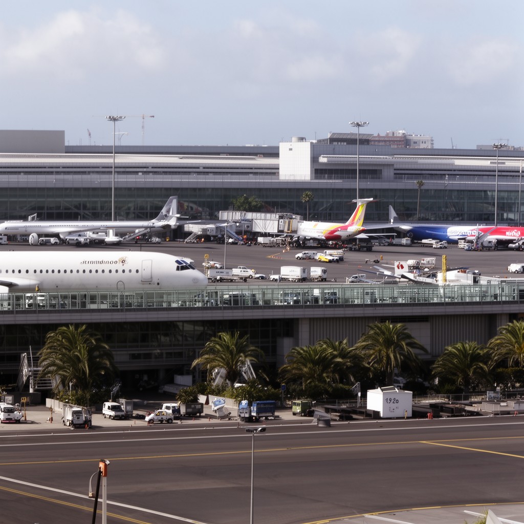 AI-generated illustration of Tenerife North Airport