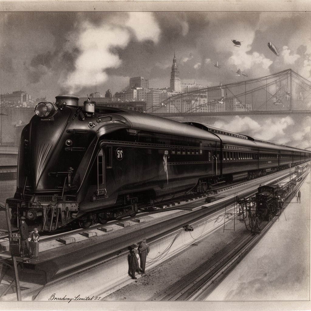 AI-generated illustration of Broadway Limited