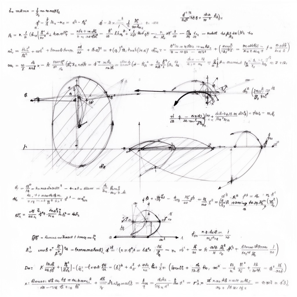 AI-generated illustration of Gauss–Bonnet theorem (early form)