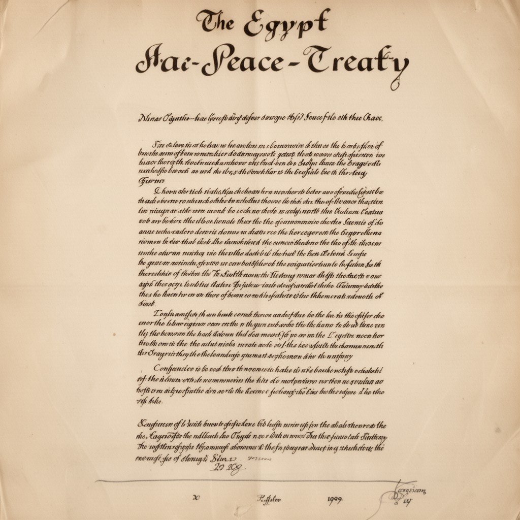 AI-generated illustration of Egypt–Israel Peace Treaty
