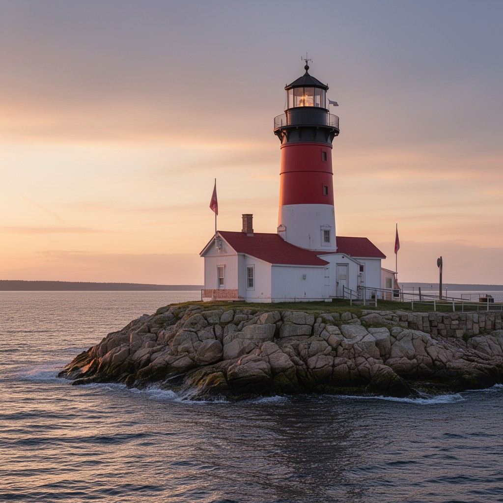 AI-generated illustration of Round Island Lighthouse