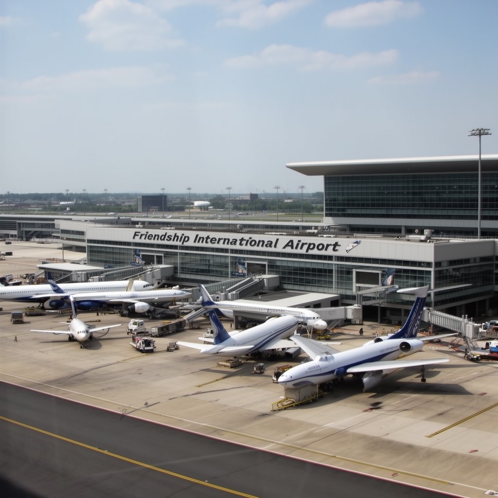 AI-generated illustration of Friendship International Airport