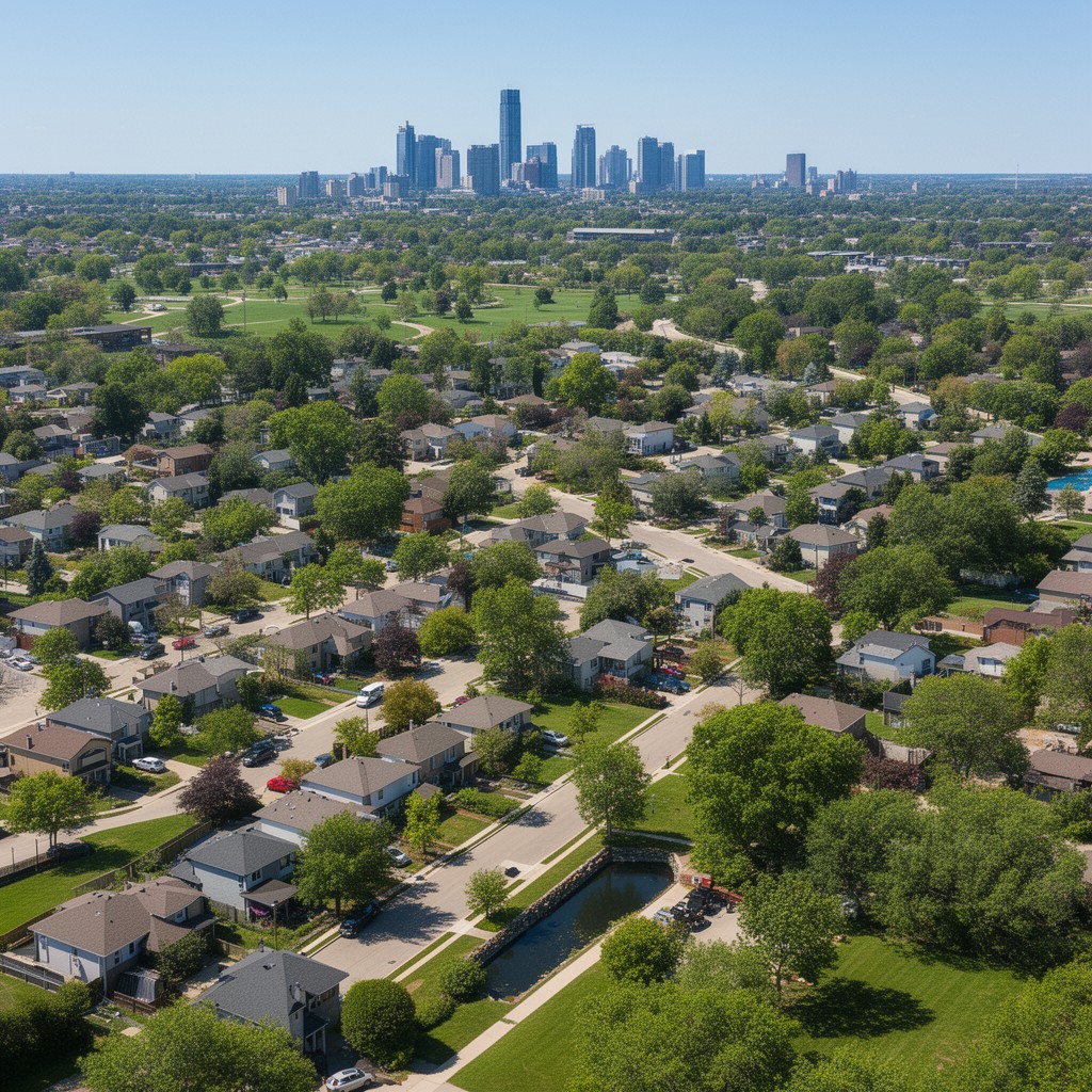 AI-generated illustration of Rolling Meadows, Illinois