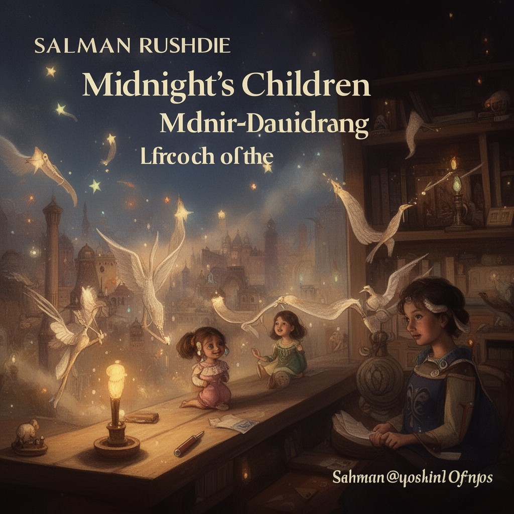 AI-generated illustration of Midnight's Children