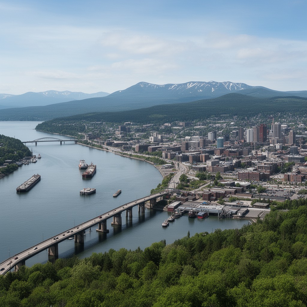 AI-generated illustration of Sault Ste. Marie, Ontario, Canada