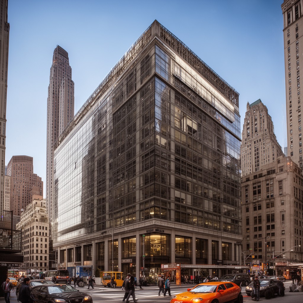 AI-generated illustration of 2 Broadway, Manhattan