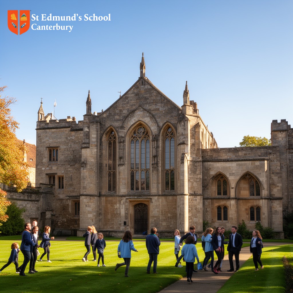 AI-generated illustration of St Edmund's School, Canterbury