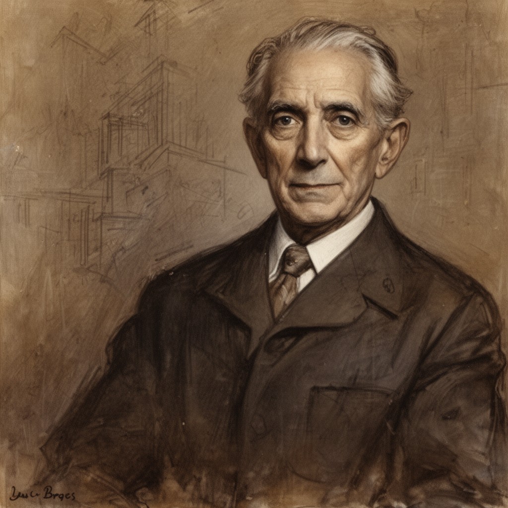 AI-generated illustration of Jorge Luis Borges