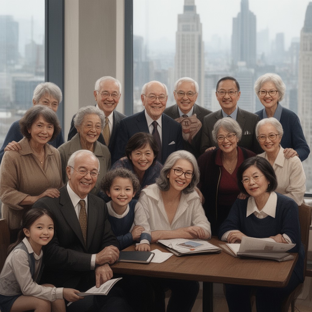AI-generated illustration of Ochs-Sulzberger family