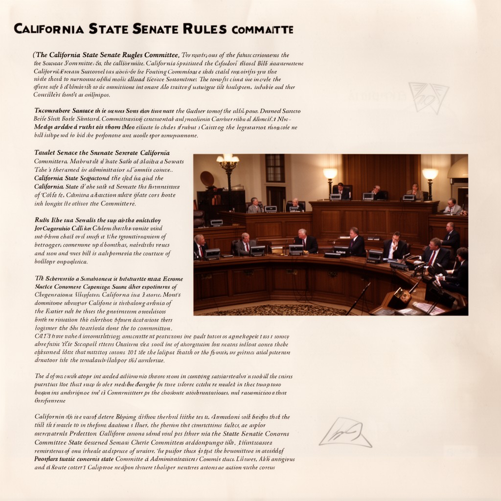AI-generated illustration of California State Senate Rules Committee