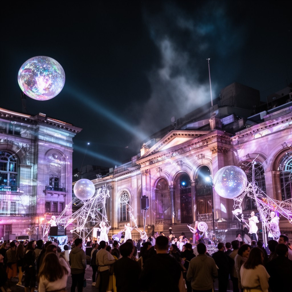 AI-generated illustration of White Night (light festival)